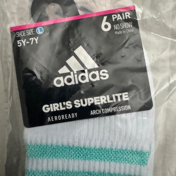 Girls Adidas Socks- 6 pack - Picture 3 of 4
